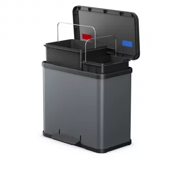 Hailo Oeko duo Plus L cubo de basura, gris oscuro mate