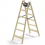 Hailo Master H80 escalera de tijera de doble cara 2x6 peldaños, 150 kg de capacidad, plata
