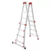Hailo M80 escalera de 4x4 peldaños - escalera combinada, aluminio, 150 kg de capacidad