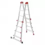 Hailo M80 escalera de 4x4 peldaños - escalera combinada, aluminio, 150 kg de capacidad