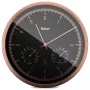 MEBUS 19778 Reloj de pared radiocontrolado con termo-higrómetro, plata/negro, pantalla LCD, DCF77