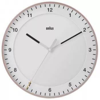 Braun BC17PW Reloj de pared de cuarzo analógico, 30 cm, rosa/blanco