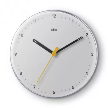 Braun BC26W Reloj de pared de cuarzo analógico movimiento silencioso 23 cm blanco