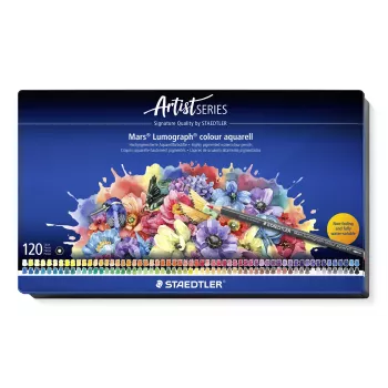 STAEDTLER Mars Lumograph Aquarell Lápiz acuarelable 104 M120, HB, mina gris, hexagonal, certificado PEFC, lápiz individual
