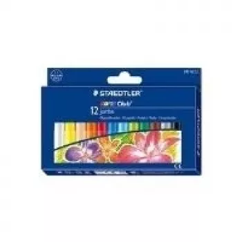 STAEDTLER Noris Club 243 NC12 ceras de colores - 12 colores surtidos - 11 mm de diámetro - caja de cartón