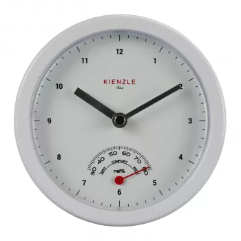 KIENZLE mini reloj de baño (14980) - blanco, analógico, cuarzo, a pilas, montaje con ventosa, resistente a las salpicaduras
