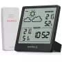 KIENZLE estación meteorológica Slim (15002) con sensor exterior inalámbrico, pantalla LCD, previsión meteorológica, fase lunar, despertador