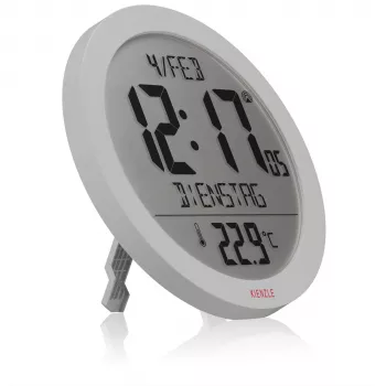 KIENZLE reloj de pared radiofrecuencia DCF con indicador de temperatura ambiente, blanco