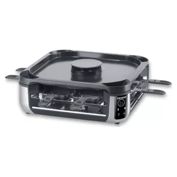 SEVERIN RG 2379 SEVENTO Grill de raclette 1400 W 8 personas negro/plateado