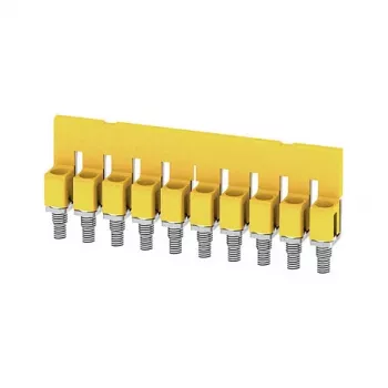 Weidmüller WQV 4/10 Puente transversal, 10 polos, 4 mm², amarillo, poliamida, UL 94 V-0, pack de 20 uds.