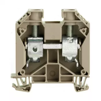 Weidmüller WDU 35 Borne pasante de carril con conexión por tornillo, 35 mm², 1000 V, 125 A, beige oscuro