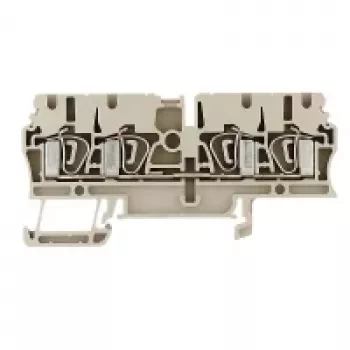 Weidmüller ZDU 2.5/4AN Borne pasante, conexión por resorte, 2,5 mm², beige, 100 uds.