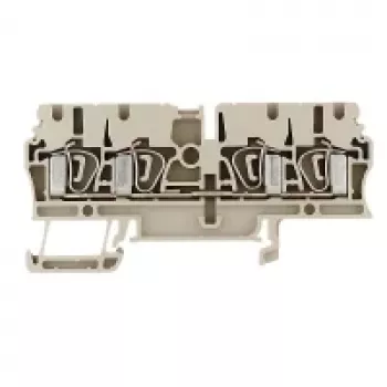 Weidmüller ZDU 2.5/4AN Borne pasante, conexión por resorte, 2,5 mm², beige, 100 uds.