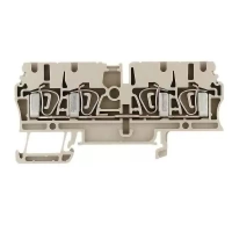Weidmüller ZDU 2.5/4AN borne de paso, conexión por resorte, 2,5 mm², beige, 100 unidades
