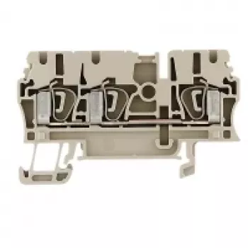 Weidmüller ZDU 2.5/3AN borne de paso, conexión por resorte, 2,5 mm², beige, 100 unidades
