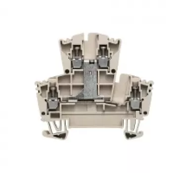 Weidmüller 1022300000 Borne pasante, 2 pisos, conexión por tornillo, 500 V, 24 A, 4 mm², beige oscuro