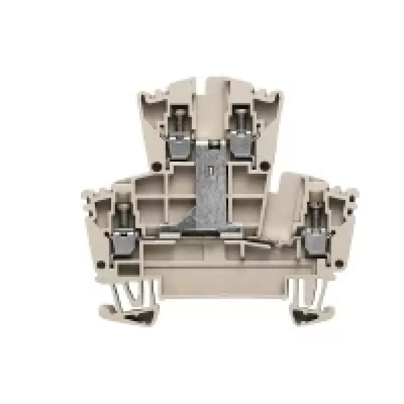 Weidmüller 1022300000 Borne pasante, 2 pisos, conexión por tornillo, 500 V, 24 A, 4 mm², beige oscuro
