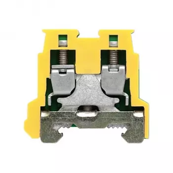 Weidmüller Borne de carril para conductor de protección AKE 2.5, verde/amarillo, 2,5 mm², conexión por tornillo