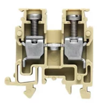 Weidmüller Borne pasante, conexión por tornillo, 2,5 mm², 800 V, 24 A, beige oscuro, carril DIN TS 35