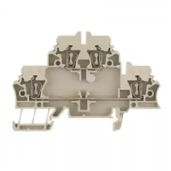 Weidmüller ZDK 2.5 borne de paso para carril, conexión por resorte, 2,5 mm², beige, 50 uds.