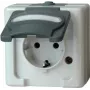 HEINRICH KOPP toma Schuko 1 toma de superficie para ambientes húmedos IP44 gris 16A 250V (103356006)
