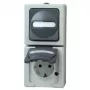 HEINRICH KOPP combinación interruptor-toma vertical de superficie apta para ambientes húmedos IP44 gris (130856009)