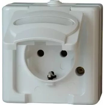 HEINRICH KOPP toma Schuko 1 toma de superficie para ambientes húmedos IP44 blanco ártico 16A 250V (103302007)