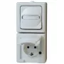 HEINRICH KOPP combinación de interruptor vertical/toma Schuko de superficie para locales húmedos IP44 blanco ártico (130802000)