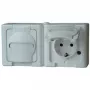 HEINRICH KOPP BLUE ELECTRIC combinación de superficie de interruptor y toma Schuko, IP44, blanco ártico, 250V, 16A (131202003)