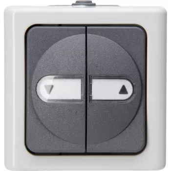 Heinrich Kopp 560956012 conmutador de superficie IP44 negro/blanco termoplástico
