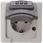 HEINRICH KOPP Enchufe de superficie 1 toma con cierre IP44 Gris/Negro 109856007