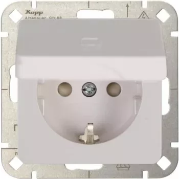 Heinrich Kopp HK02 Enchufe Schuko con protección reforzada al contacto, Blanco puro (RAL 9010), empotrar