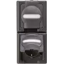 Heinrich Kopp BlueElectric toma de corriente de superficie 2 tomas IP44 antracita brillante con tapa abatible