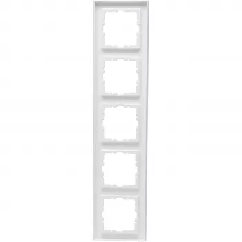 HEINRICH KOPP KOPP marco embellecedor 5 tomas HK07 PURE (370,8 x 86 x 9,5 mm | IP20 | fijación por clip) - blanco puro (407229008)