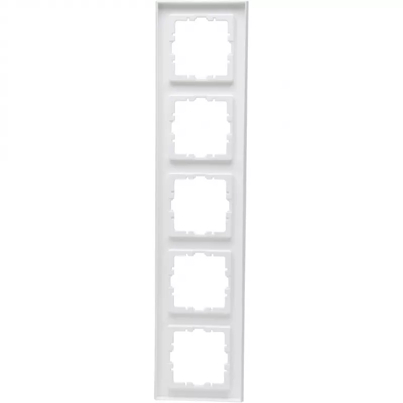 HEINRICH KOPP KOPP marco embellecedor 5 tomas HK07 PURE (370,8 x 86 x 9,5 mm | IP20 | fijación por clip) - blanco puro (407229008)