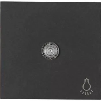 Heinrich Kopp HK07 cubierta de interruptor de balancín de superficie con lente, símbolo de luz, negro