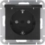 Heinrich Kopp toma SCHUKO con tapa abatible, negro mate, función de carga USB, IP44