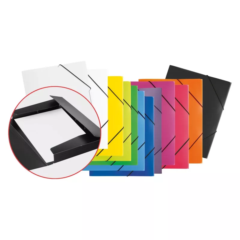 PAGNA Elastic Folder A4 PP naranja 3 solapas goma elástica