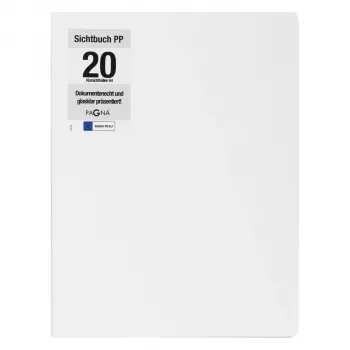 PAGNA Carpeta de presentación Office DIN A4 20 bolsillos blanco