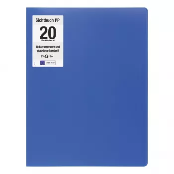 Pagna Carpeta de presentación Office DIN A4 20 fundas azul