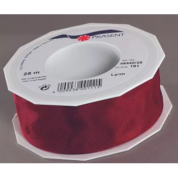 C.E. PATTBERG Cinta de regalo LYON brillante burdeos 40 mm x 25 m