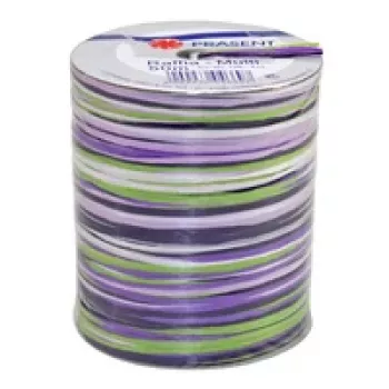 C.E. PATTBERG Cinta de regalo rafia mate lila/verde/blanco 3,0 mm x 50,0 m