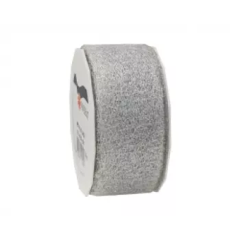 C.E. Pattberg Cinta de regalo Metallic Lace brillante plata 40 mm x 20 m