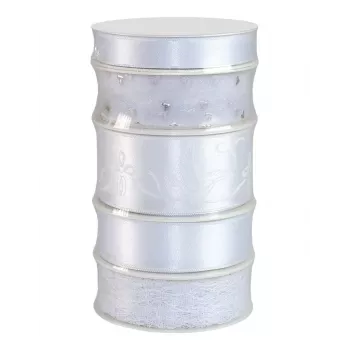 C.E. Pattberg set de cintas de regalo Wedding satén blanco 15/25/40 mm x 5 rollos x 3 m