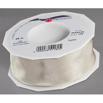 C.E. Pattberg cinta de regalo LYON brillante crema 40,0 mm x 25,0 m