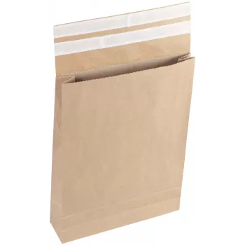 Vereinigte Papierwarenfabriken sobre con fuelle Classic doble cierre autoadhesivo aprox. DIN D4 sin ventana marrón con 5,0 cm de fuelle (2FVMF000511)