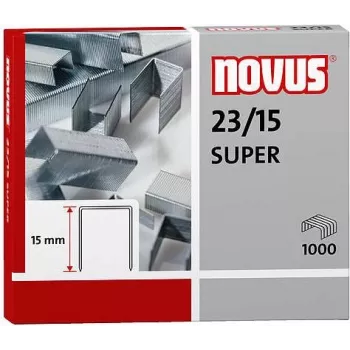 Novus Dahle Novus 23/15 SUPER pack de grapas - 1,5 cm - 1000 grapas - acero - acero inoxidable