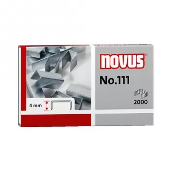 Novus N.º 111 grapas - 4 mm - 2000 uds. - 15 hojas - metal - gris