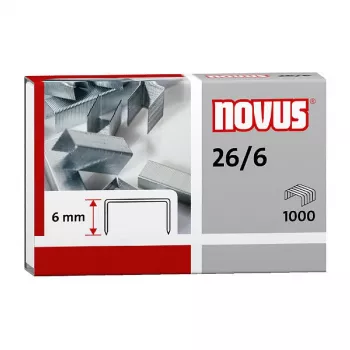 Novus Dahle Novus 26/6 pack de grapas - 6 mm - 1000 grapas - acero galvanizado - plateado