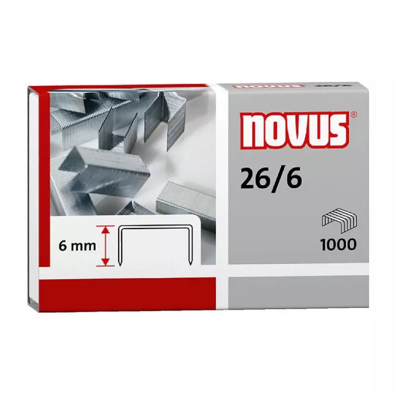 Novus Dahle Novus 26/6 pack de grapas - 6 mm - 1000 grapas - acero galvanizado - plateado